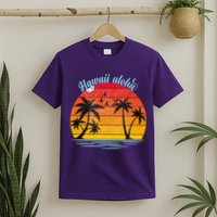 Hawaii Aloha Retro Sunset Beach T-Shirt