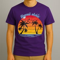 Hawaii Aloha Retro Sunset Beach T-Shirt