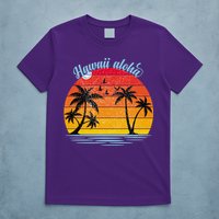 Hawaii Aloha Retro Sunset Beach T-Shirt