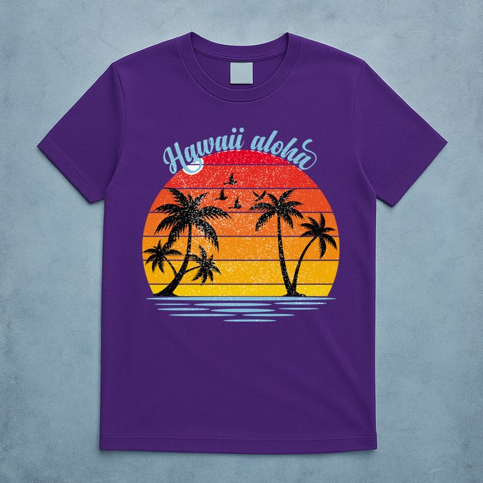 Hawaii Aloha Retro Sunset Beach T-Shirt