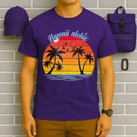 Hawaii Aloha Retro Sunset Beach T-Shirt