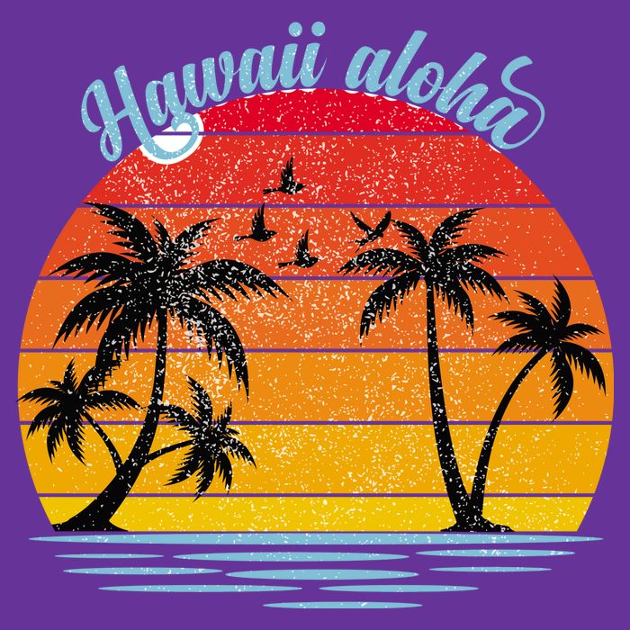Hawaii Aloha Retro Sunset Beach T-Shirt