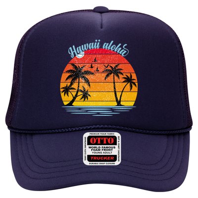 Hawaii Aloha Retro Sunset Beach Trucker Hat