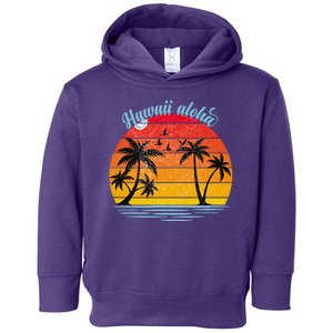 Hawaii Aloha Retro Sunset Beach Toddler Hoodie