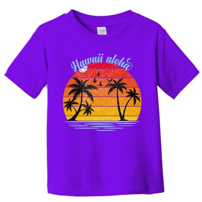 Hawaii Aloha Retro Sunset Beach Toddler T-Shirt