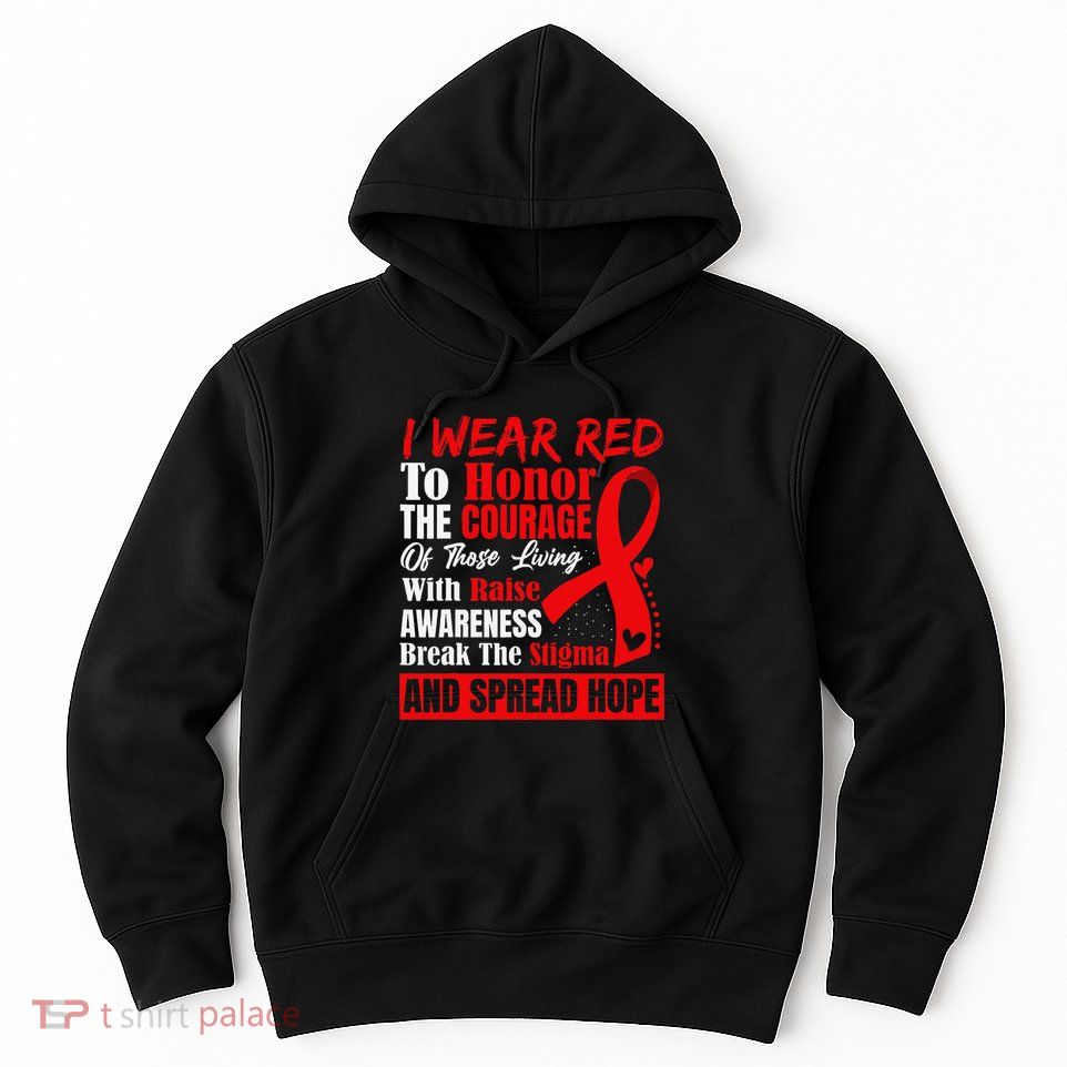 Hiv Awareness Red Ribbon World Aids Day Fighters Hoodie