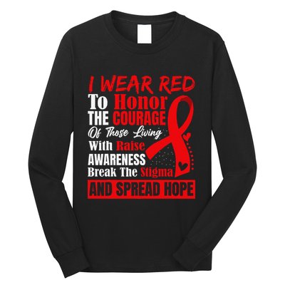 Hiv Awareness Red Ribbon World Aids Day Fighters Long Sleeve Shirt