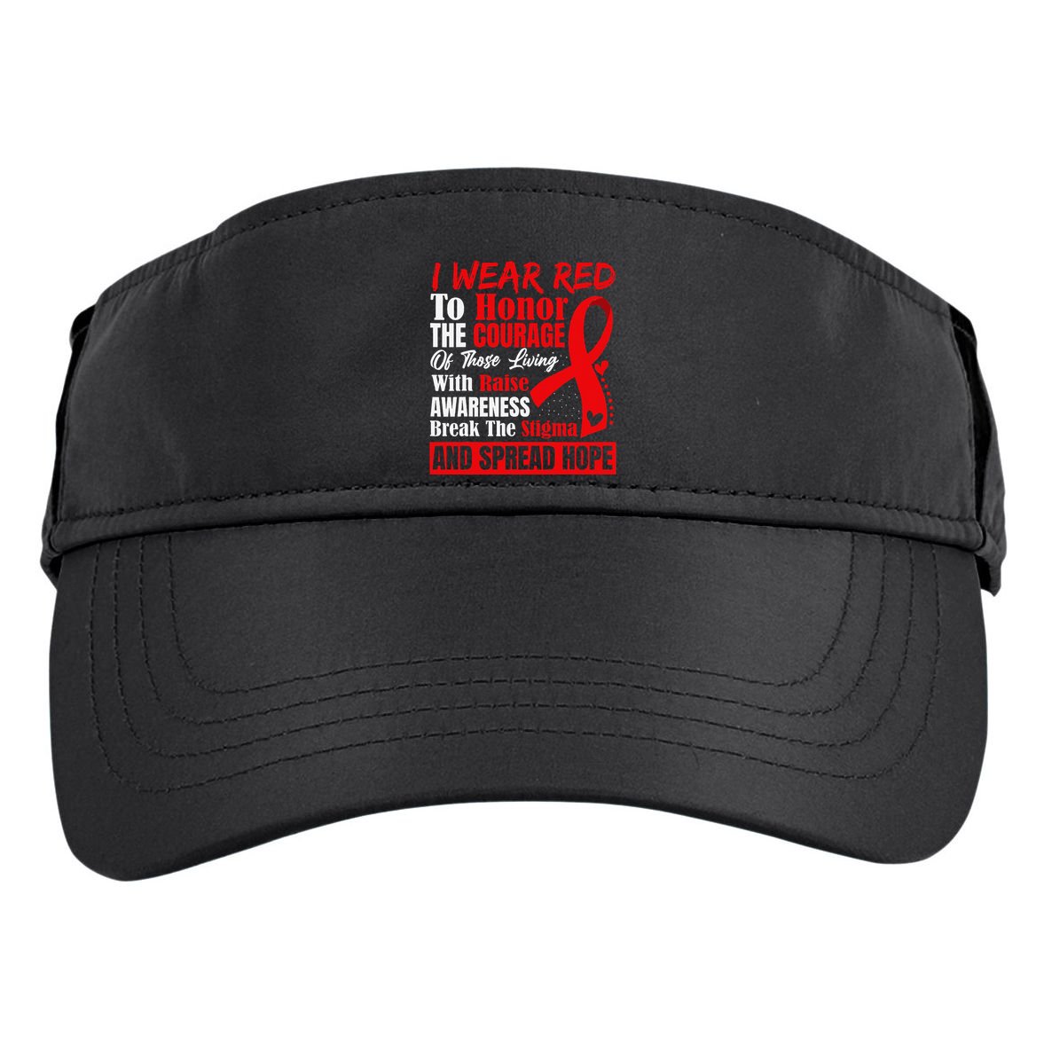 Hiv Awareness Red Ribbon World Aids Day Fighters Adult Drive Performance Visor