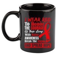 Hiv Awareness Red Ribbon World Aids Day Fighters 11oz C Handle Ceramic Mug