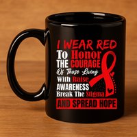 Hiv Awareness Red Ribbon World Aids Day Fighters 11oz C Handle Ceramic Mug