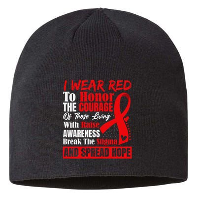 Hiv Awareness Red Ribbon World Aids Day Fighters Sustainable Beanie