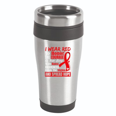 Hiv Awareness Red Ribbon World Aids Day Fighters 16oz Travel Tumbler