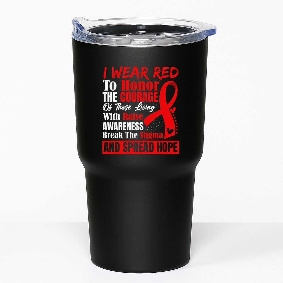Hiv Awareness Red Ribbon World Aids Day Fighters Tumbler