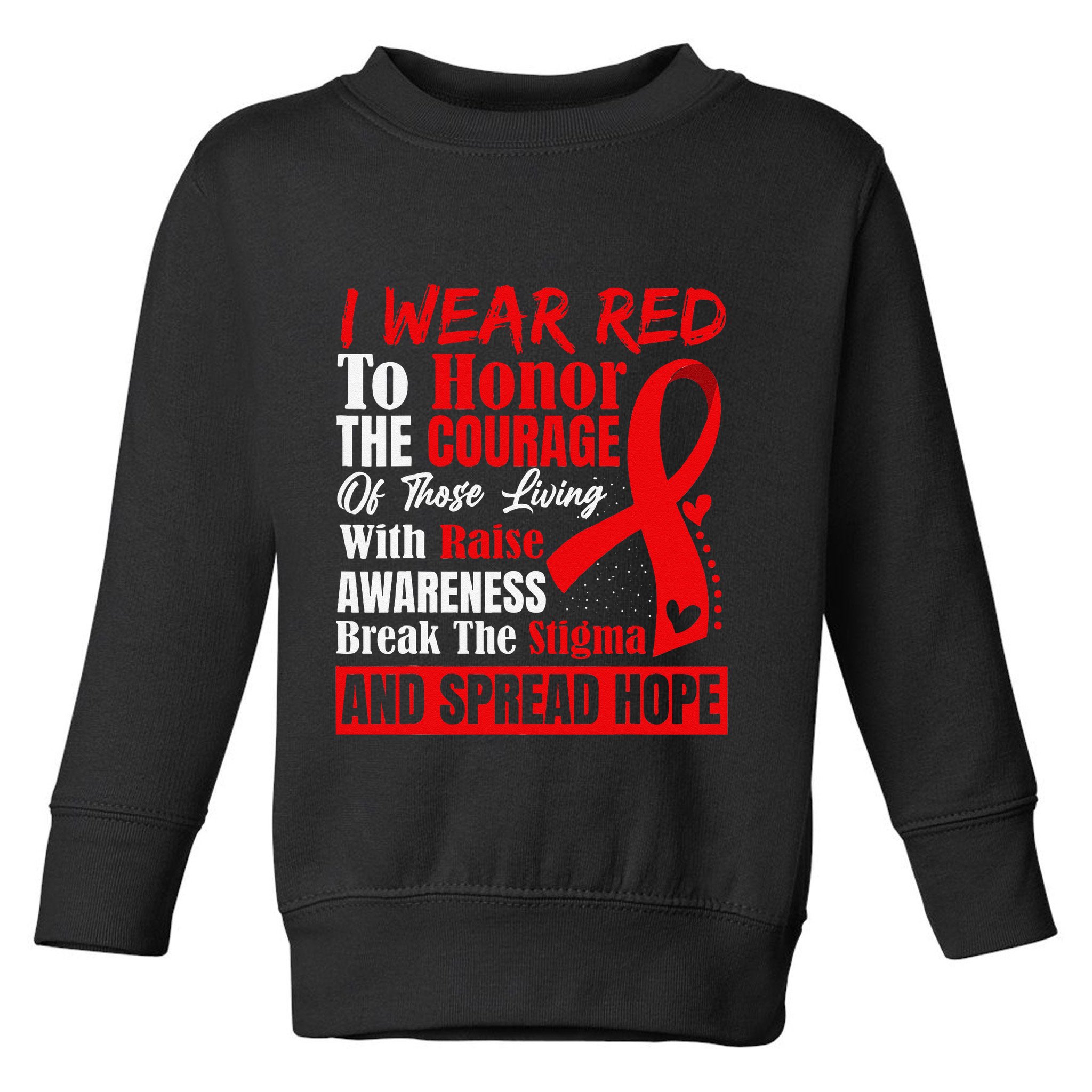 Hiv Awareness Red Ribbon World Aids Day Fighters Toddler Sweatshirt