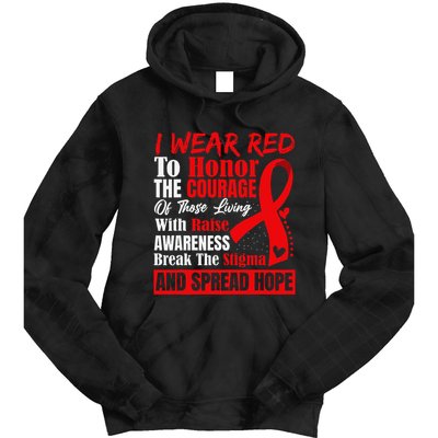 Hiv Awareness Red Ribbon World Aids Day Fighters Tie Dye Hoodie