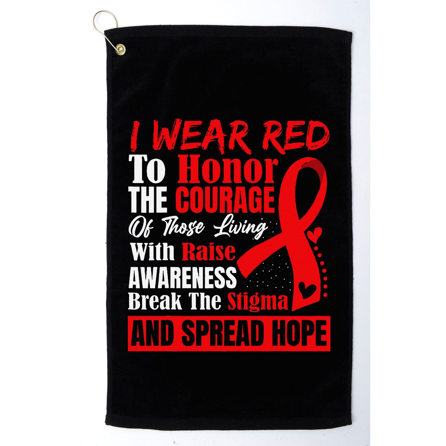 Hiv Awareness Red Ribbon World Aids Day Fighters Golf Towel