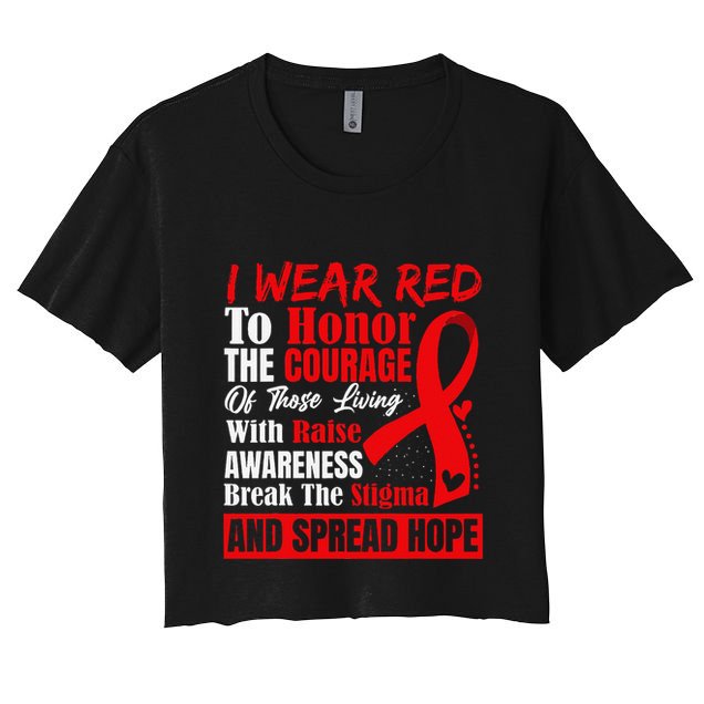 Hiv Awareness Red Ribbon World Aids Day Fighters Crop Top