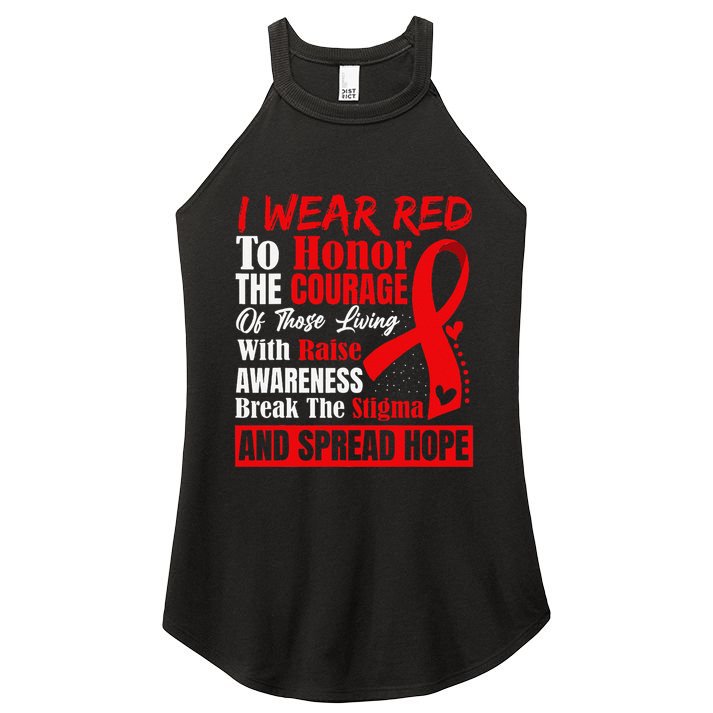 Hiv Awareness Red Ribbon World Aids Day Fighters Women's Perfect Tri Rocker Tank