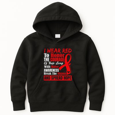 Hiv Awareness Red Ribbon World Aids Day Fighters Kids Hoodie