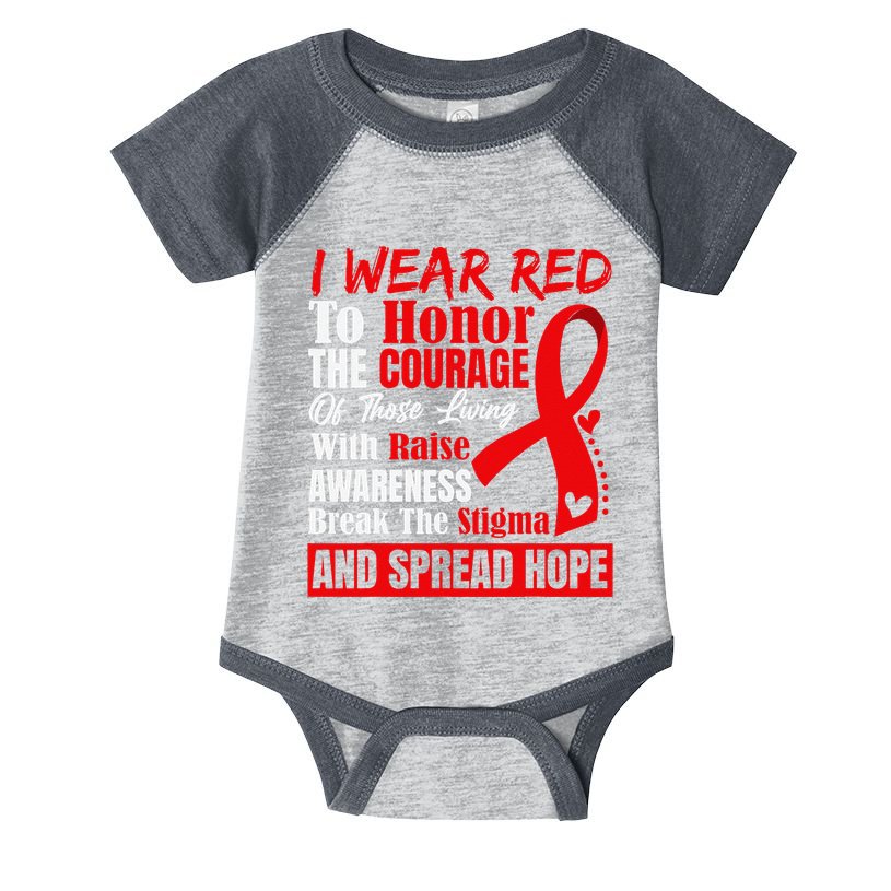 Hiv Awareness Red Ribbon World Aids Day Fighters Infant Baby Jersey Bodysuit