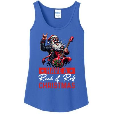 Have A Rock And Roll Christmas Funny Santa Guitar Player Gift Ladies Essential Tank