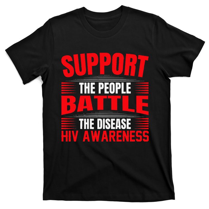 Hiv Awareness Red Ribbon World Aids Day Fighters T-Shirt