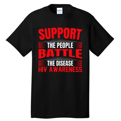 Hiv Awareness Red Ribbon World Aids Day Fighters Tall T-Shirt