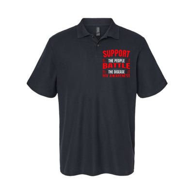 Hiv Awareness Red Ribbon World Aids Day Fighters Softstyle Adult Sport Polo