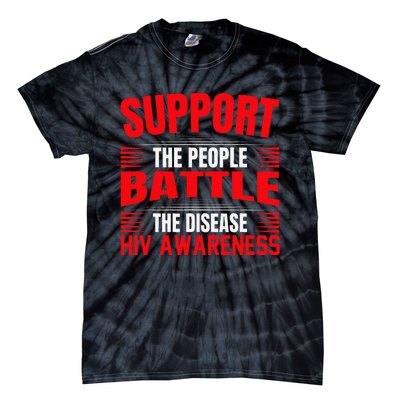 Hiv Awareness Red Ribbon World Aids Day Fighters Tie-Dye T-Shirt