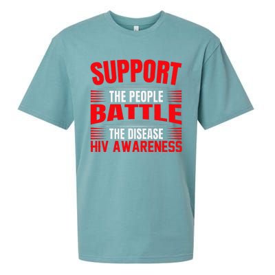 Hiv Awareness Red Ribbon World Aids Day Fighters Sueded Cloud Jersey T-Shirt