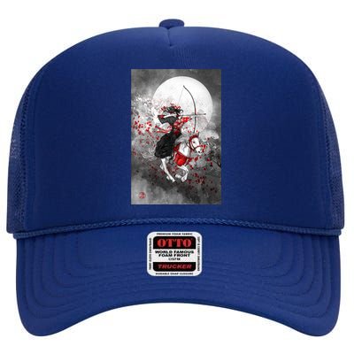 Horse And Rider Yabusame Long High Crown Mesh Back Trucker Hat