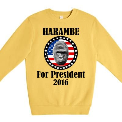 Harambe For President Premium Crewneck Sweatshirt