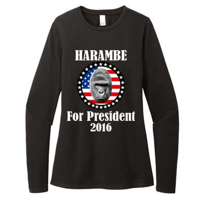 Harambe For President Womens CVC Long Sleeve Shirt