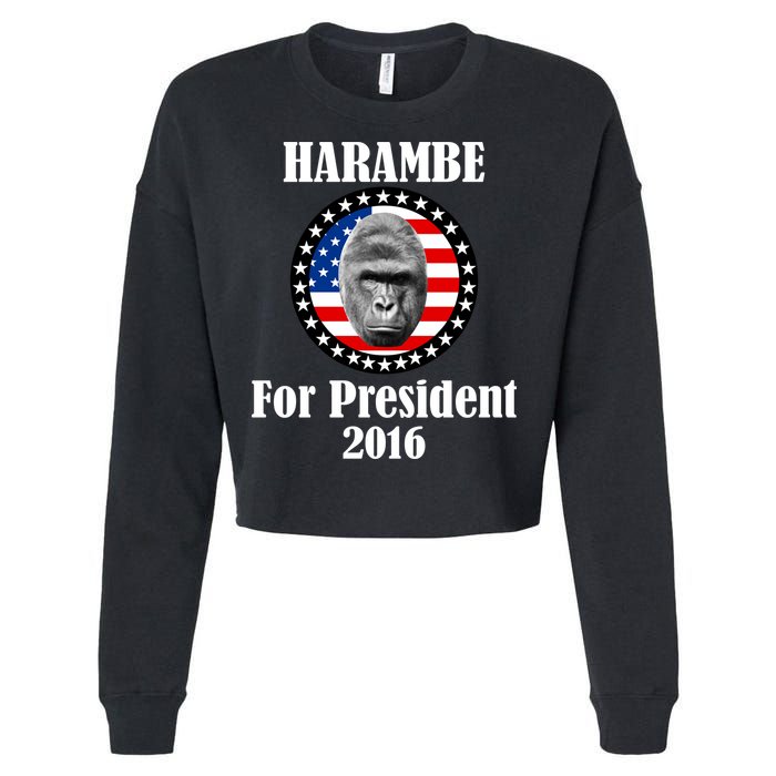 Harambe For President Cropped Pullover Crew