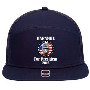 Harambe For President 7 Panel Mesh Trucker Snapback Hat