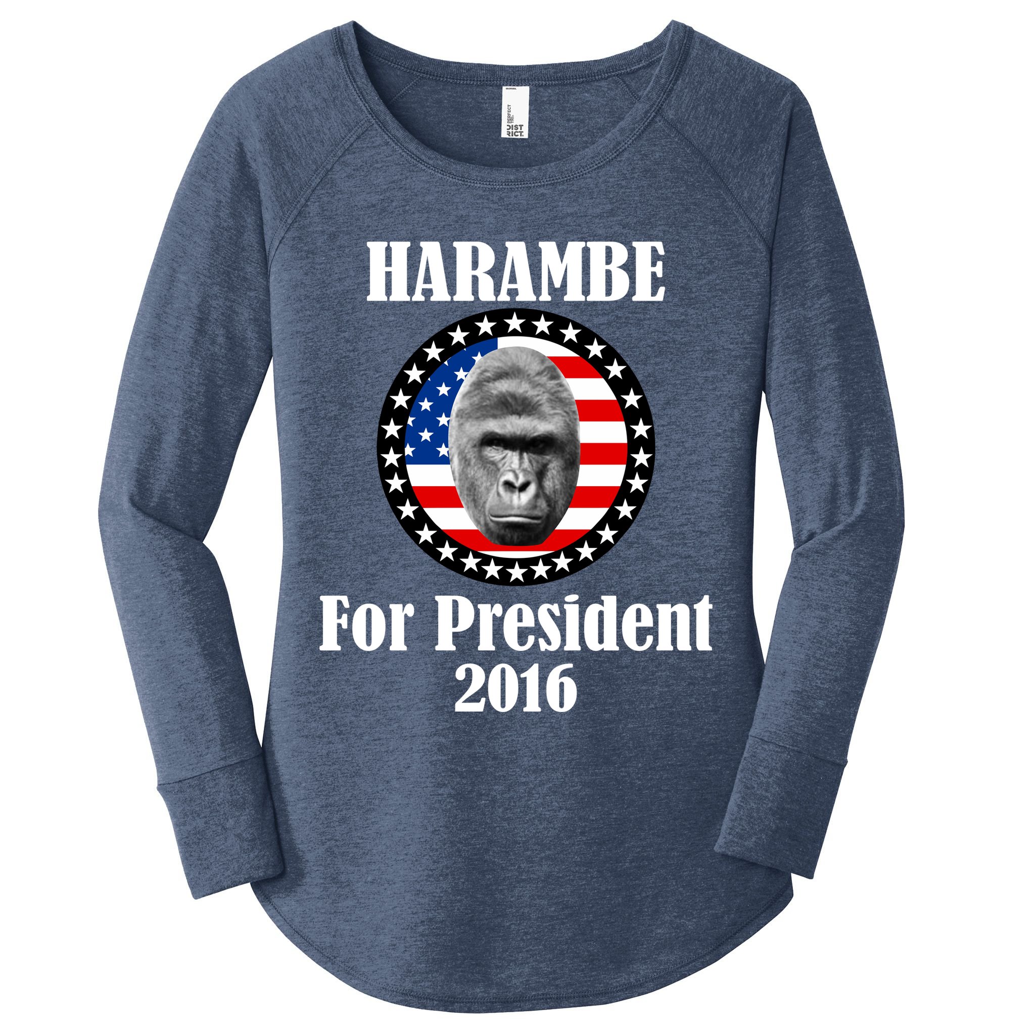 Harambe For President Women's Perfect Tri Tunic Long Sleeve Shirt