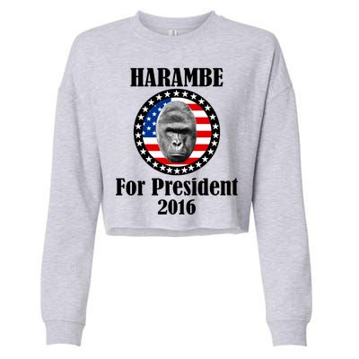 Harambe For President Cropped Pullover Crew