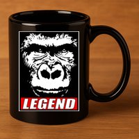 Harambe LEGEND Gorilla Poster RIP 2016 11oz C Handle Ceramic Mug