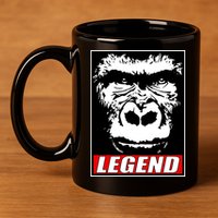 Harambe LEGEND Gorilla Poster RIP 2016 11oz C Handle Ceramic Mug
