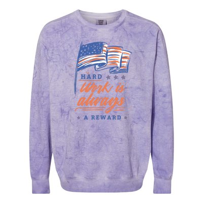 Hard Work Labor Day Colorblast Crewneck Sweatshirt