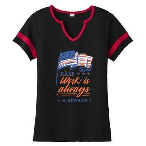 Hard Work Labor Day Ladies Halftime Notch Neck Tee