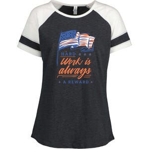 Hard Work Labor Day Enza Ladies Jersey Colorblock Tee