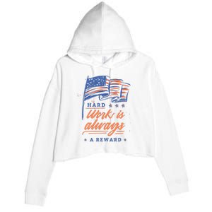 Hard Work Labor Day Crop Fleece Hoodie