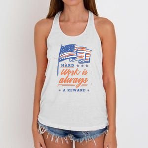 Hard Work Labor Day Women's Knotted Racerback Tank