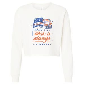 Hard Work Labor Day Cropped Pullover Crew