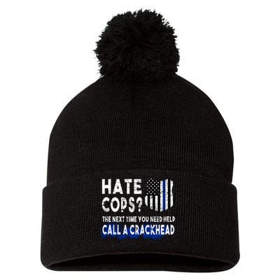 Hare Cops? Need Help Call A Crackhead Pom Pom 12in Knit Beanie