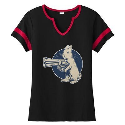 Hare Trigger Gangster Bunny Ladies Halftime Notch Neck Tee