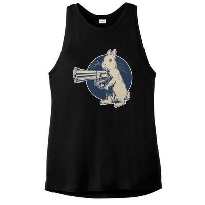 Hare Trigger Gangster Bunny Ladies PosiCharge Tri-Blend Wicking Tank