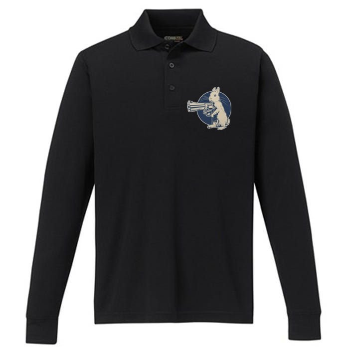 Hare Trigger Gangster Bunny Performance Long Sleeve Polo