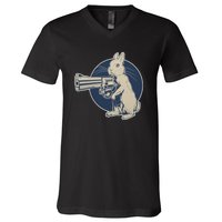 Hare Trigger Gangster Bunny V-Neck T-Shirt